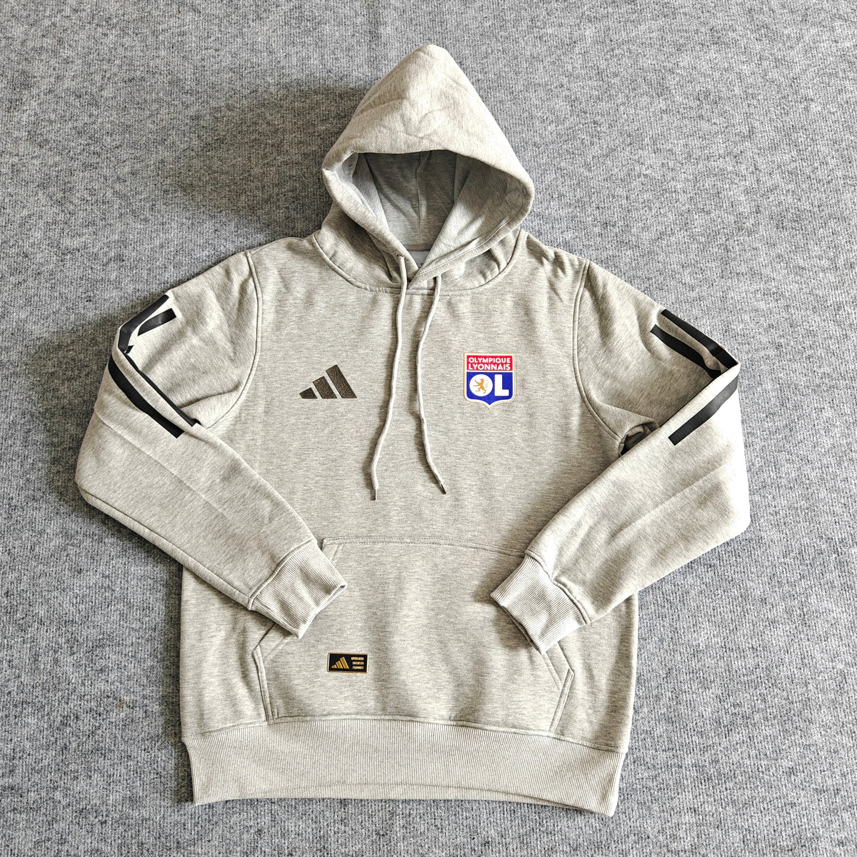 Lyon 2025/26 Home Player Version Hoodie - Heather Gray