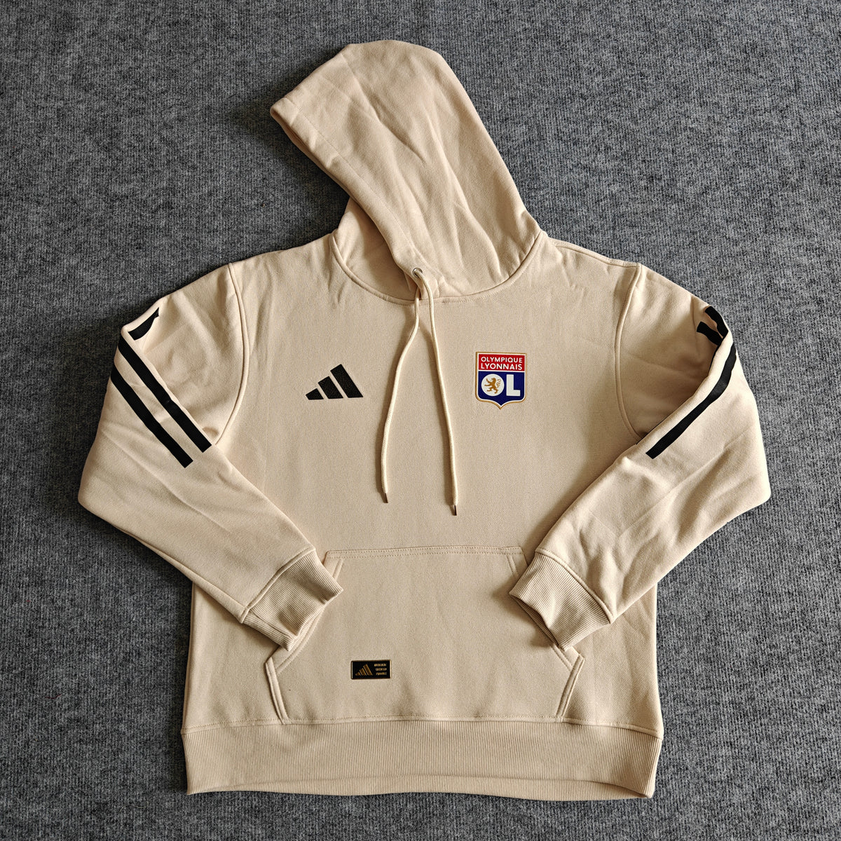 Lyon 2025/26 Home Player Version Hoodie - Cream