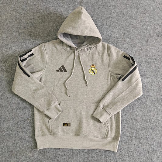 Real Madrid 2025/26 Home Player Version Hoodie - Heather Gray
