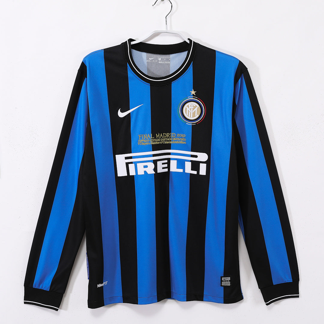 Inter Milan 2009/10 Home Long Sleeve Retro Jersey - Front