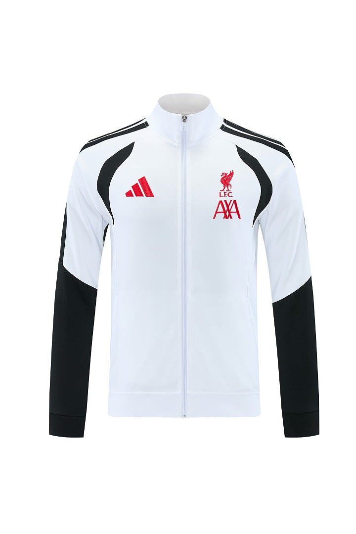 2026/27 Liverpool Design 02 Full-Zip Training Suit - White/Black - top front