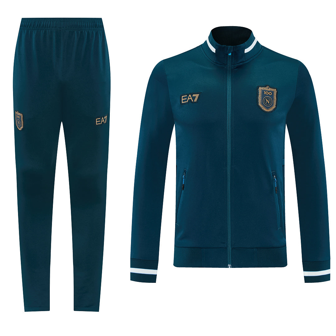 2026/27 Napoli Design 01 Full-Zip Training Suit - Dark Green/Blue - full set front