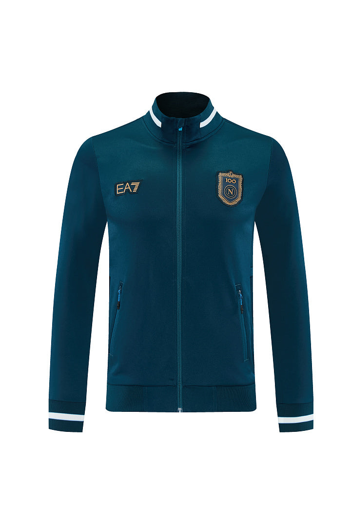 2026/27 Napoli Design 01 Full-Zip Training Suit - Dark Green/Blue - top front