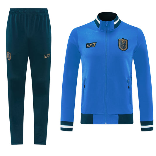 2026/27 Napoli Design 01 Full-Zip Training Suit - Blue/Dark Green - full set front