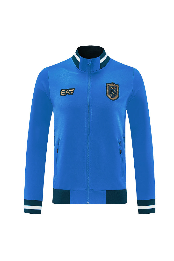 2026/27 Napoli Design 01 Full-Zip Training Suit - Blue/Dark Green - top front