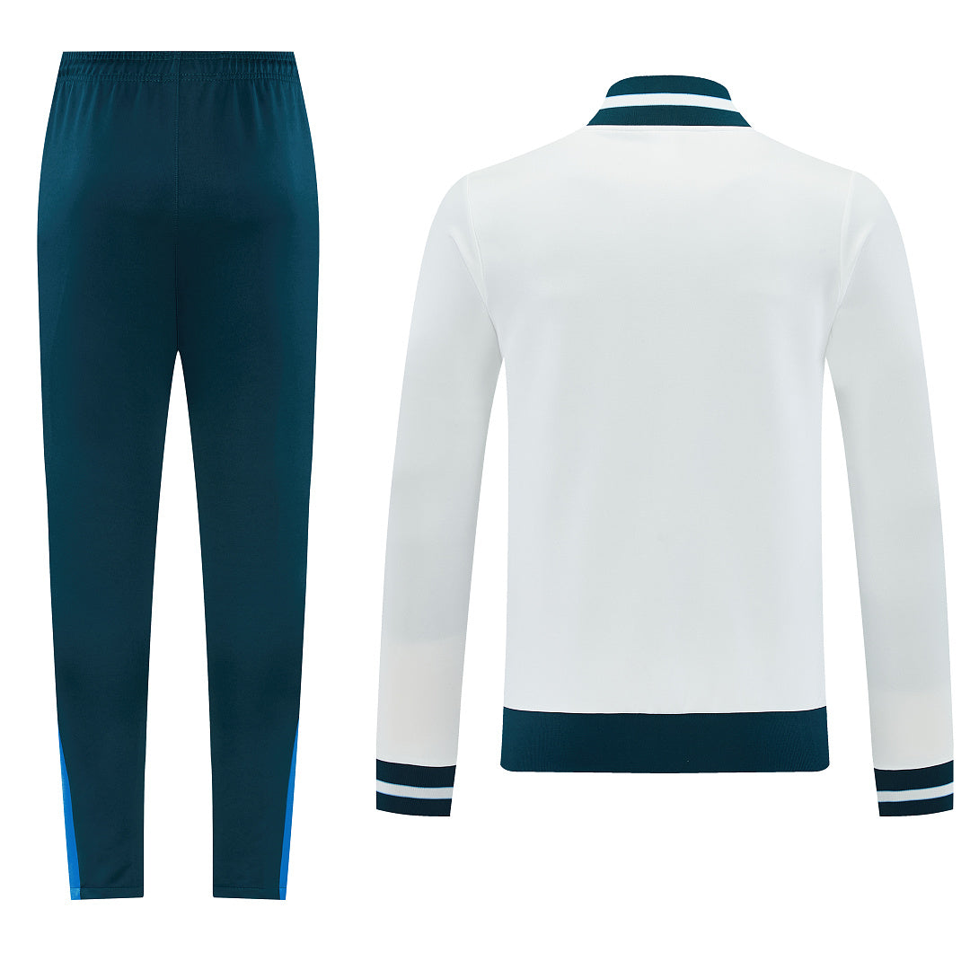 2026/27 Napoli Design 01 Full-Zip Training Suit - White/Dark Green - full set back