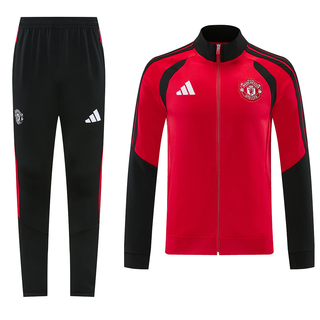 2026/27 Manchester United Design 02 Full-Zip Training Suit - Red/Black - full set front