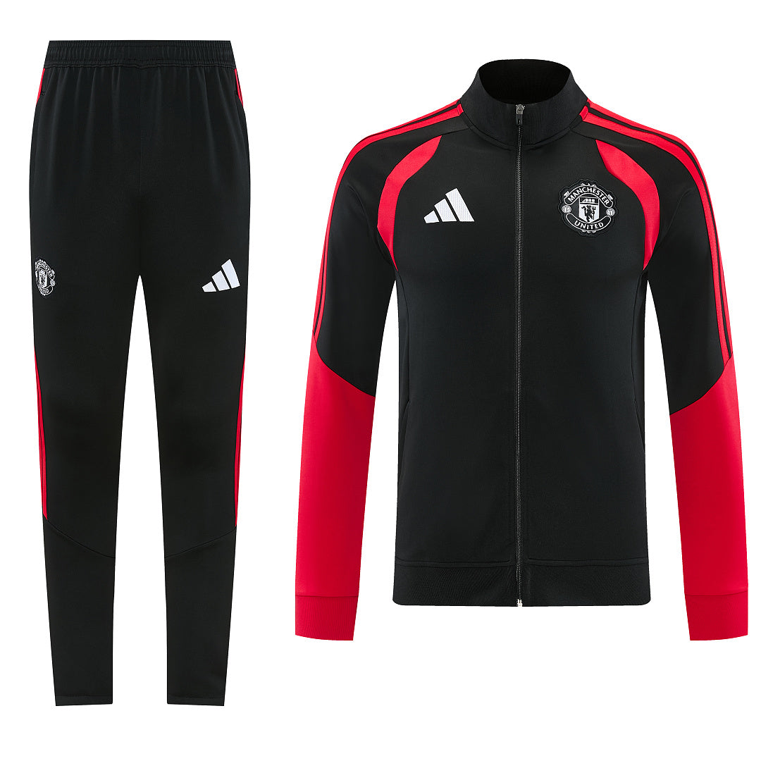 2026/27 Manchester United Design 02 Full-Zip Training Suit - Black/Red - top front