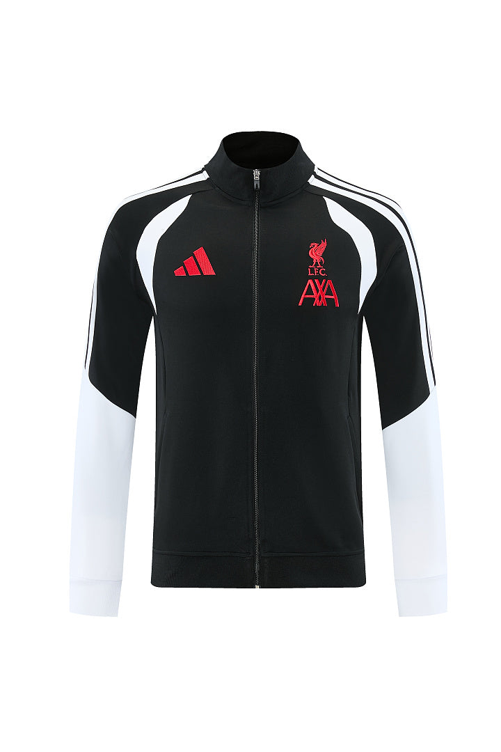 2026/27 Liverpool Design 02 Full-Zip Training Suit - Black/White - top front