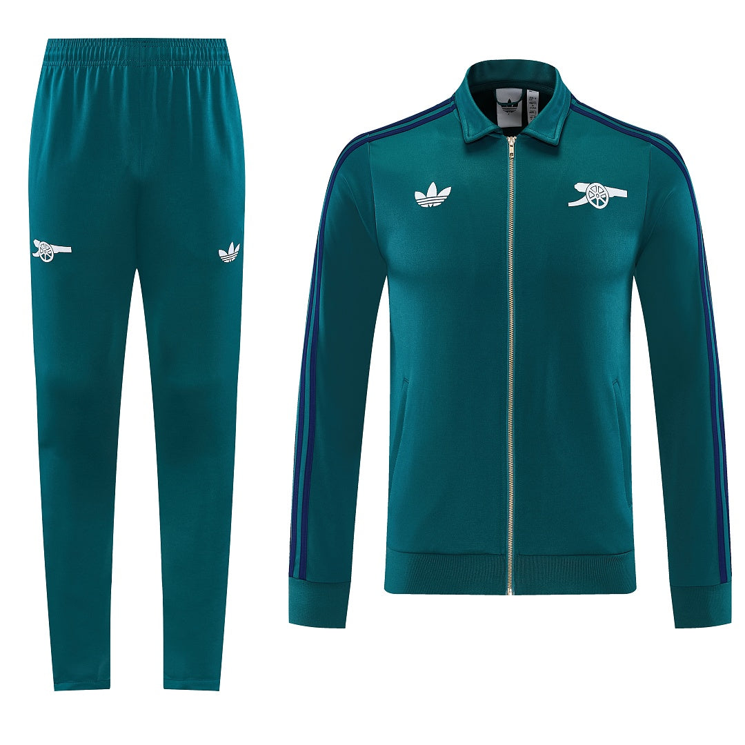 2026/27 Arsenal Design 01 Full-Zip Training Suit - Dark Green/Navy - full set front