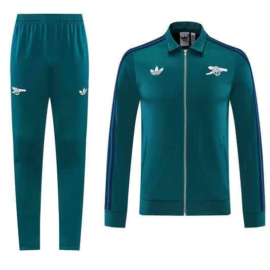 2026/27 Arsenal Design 01 Full-Zip Training Suit - Dark Green/Navy - full set front