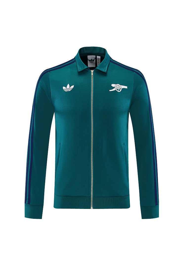 2026/27 Arsenal Design 01 Full-Zip Training Suit - Dark Green/Navy - top front