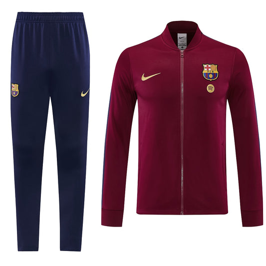 2026/27 FC Barcelona Design 01 Full-Zip Training Suit - Maroon/Navy - full set front