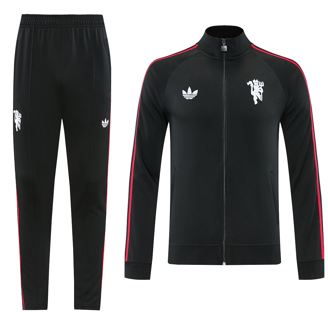 2026/27 Manchester United Design 05 Full-Zip Training Suit - Black/Red/White - full set front