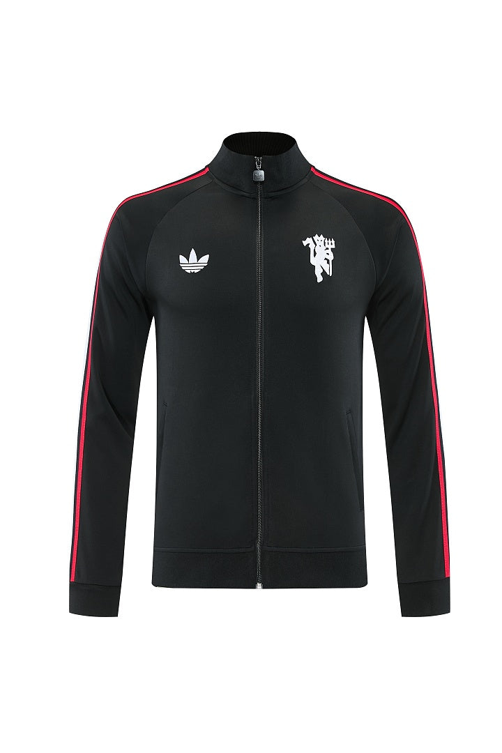 2026/27 Manchester United Design 05 Full-Zip Training Suit - Black/Red/White - top front