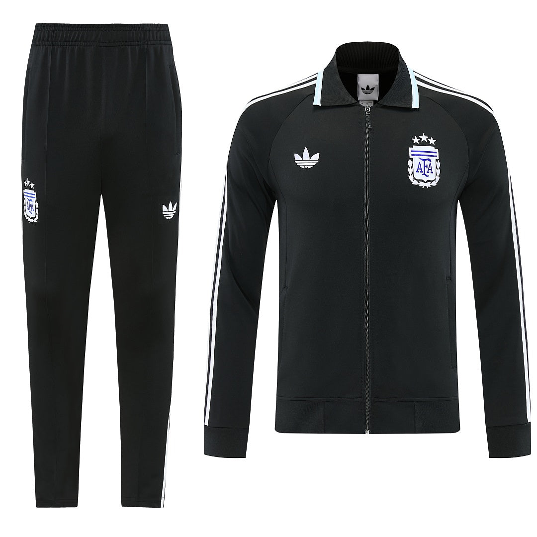2026/27 Argentina Design 06 Full-Zip Training Suit - Black/White - full set front