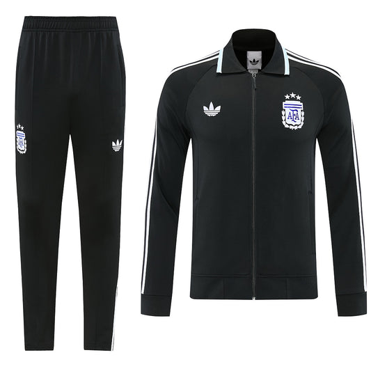 2026/27 Argentina Design 06 Full-Zip Training Suit - Black/White - full set front