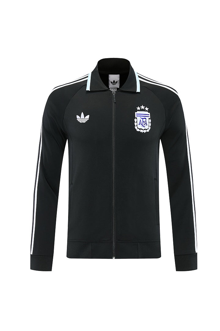 2026/27 Argentina Design 06 Full-Zip Training Suit - Black/White - top front