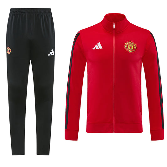 2026/27 Manchester United Design 01 Full-Zip Training Suit - Red/Black - full set front