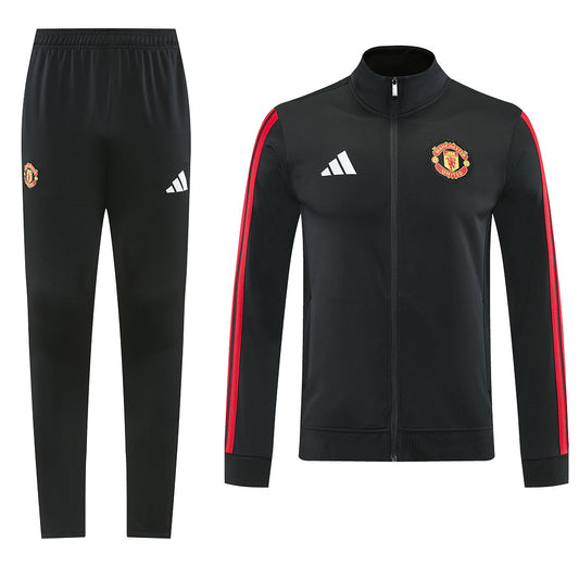 2026/27 Manchester United Design 01 Full-Zip Training Suit - Black/Red - full set front