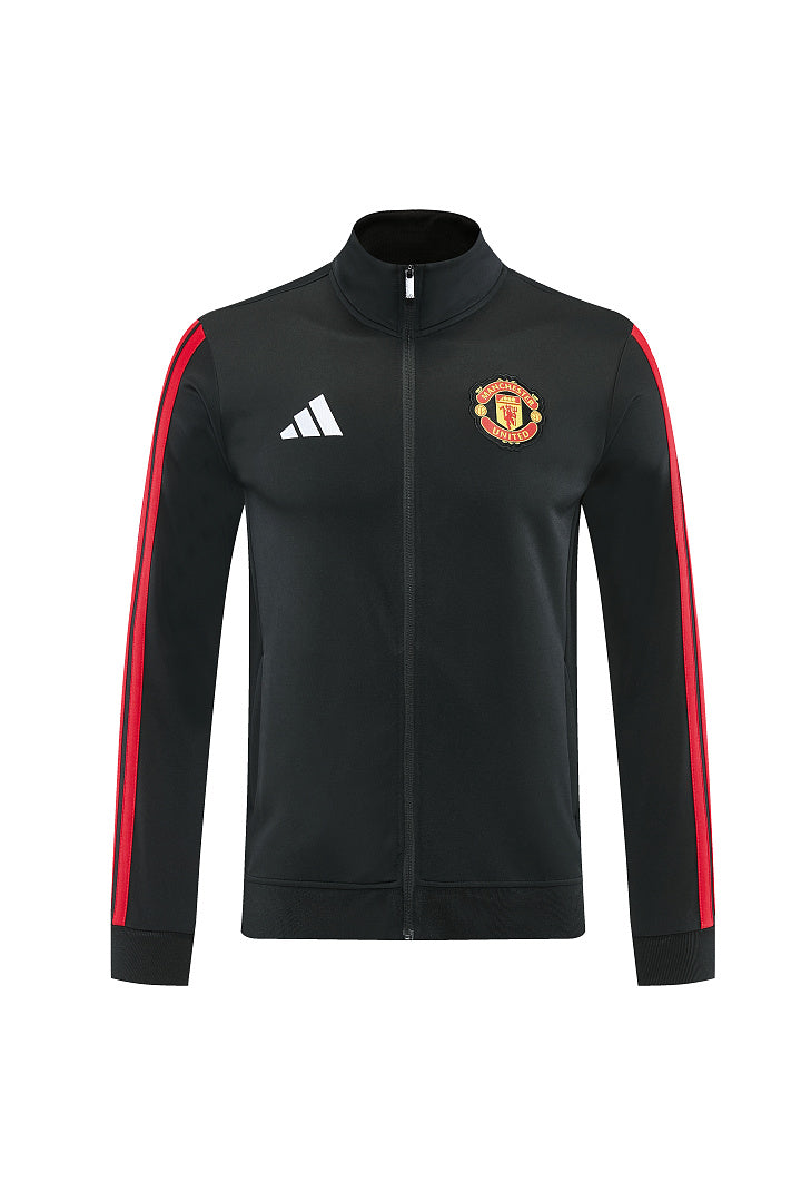 2026/27 Manchester United Design 01 Full-Zip Training Suit - Black/Red - top front