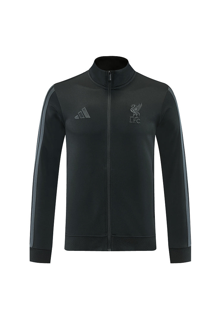 2026/27 Liverpool Design 01 Full-Zip Training Suit - Black/Grey - top front