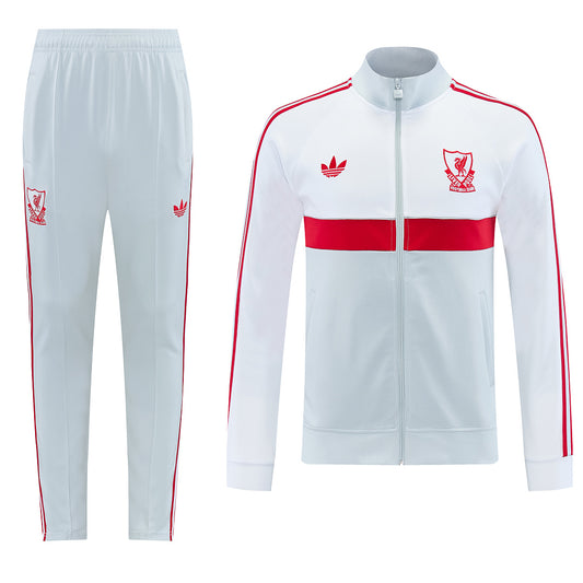 2026/27 Liverpool Design 08 Full-Zip Training Suit - Light Grey/Red - full set front
