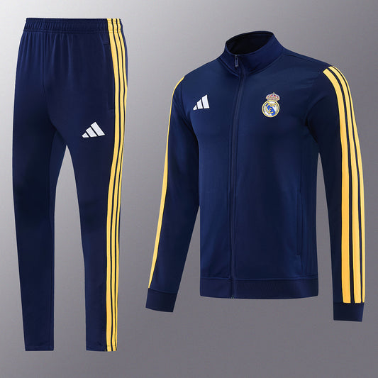 2026/27 Real Madrid Design 01 Full-Zip Training Suit - Navy/Yellow - full set front
