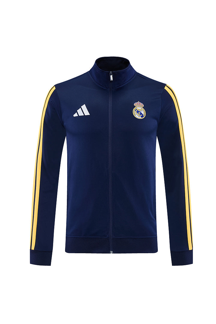 2026/27 Real Madrid Design 01 Full-Zip Training Suit - Navy/Yellow - top front
