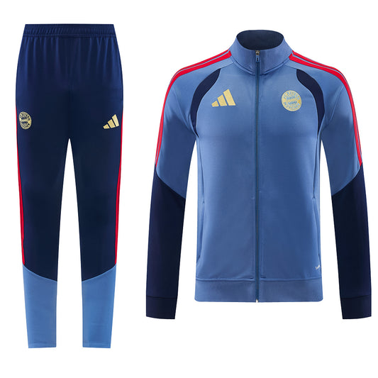 2026/27 Bayern Munich Design 02 Full-Zip Training Suit - Blue Grey/Navy/Red - full set front