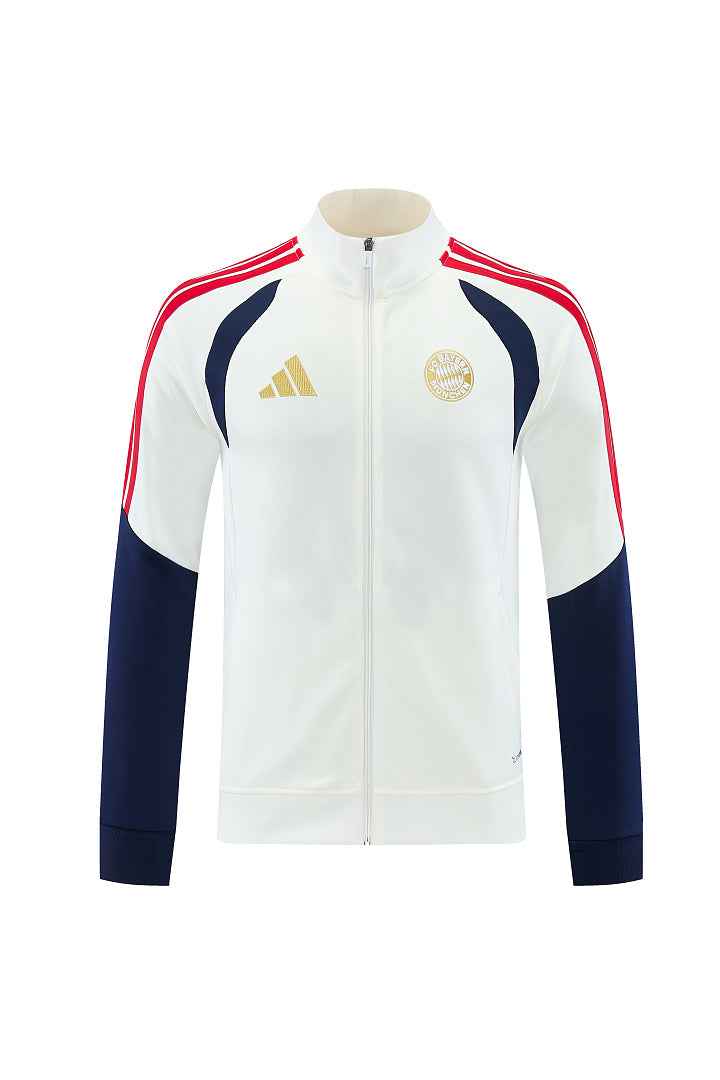 2026/27 Bayern Munich Design 02 Full-Zip Training Suit - Cream/Navy/Red - top front