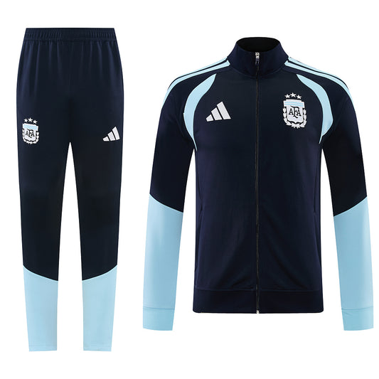 2026/27 Argentina Design 02 Full-Zip Training Suit - Navy/Sky Blue/White - full set front