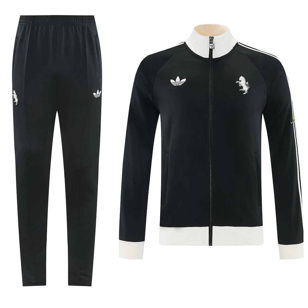 2026/27 Juventus Design 01 Full-Zip Training Suit - Black/White - full set front