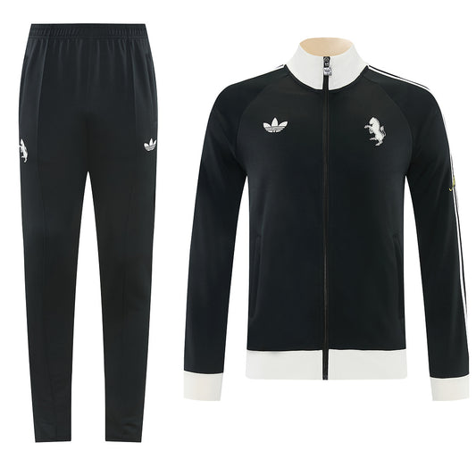 2026/27 Juventus Design 01 Full-Zip Training Suit - Black/White - full set front