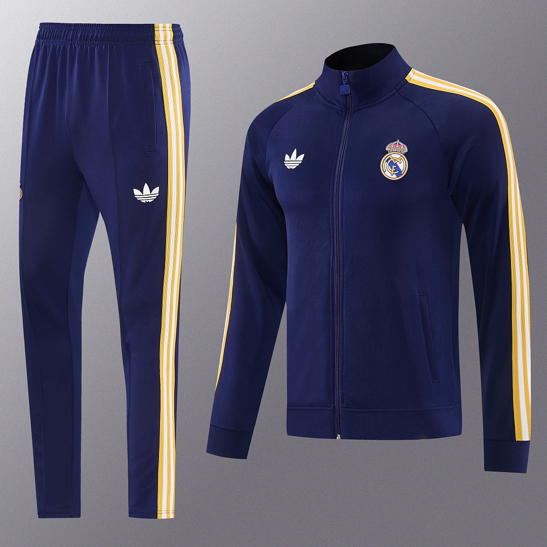 2026/27 Real Madrid Design 05 Full-Zip Training Suit - Navy/Gold - full set front