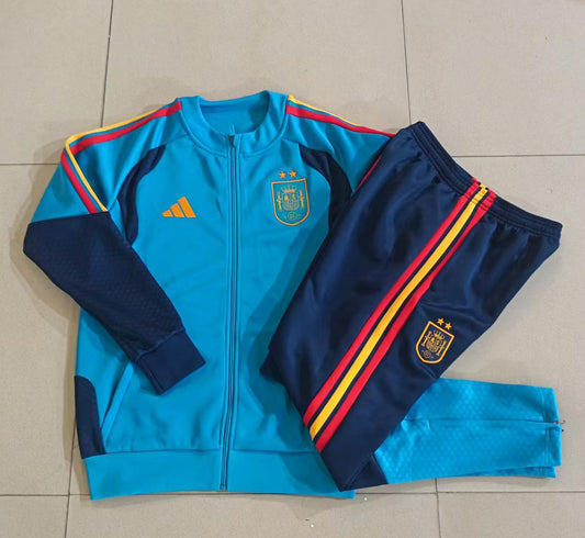 Spain 2026/27 Lake Blue & Navy Kids Full-Zip Training Suit - supplier set view 1