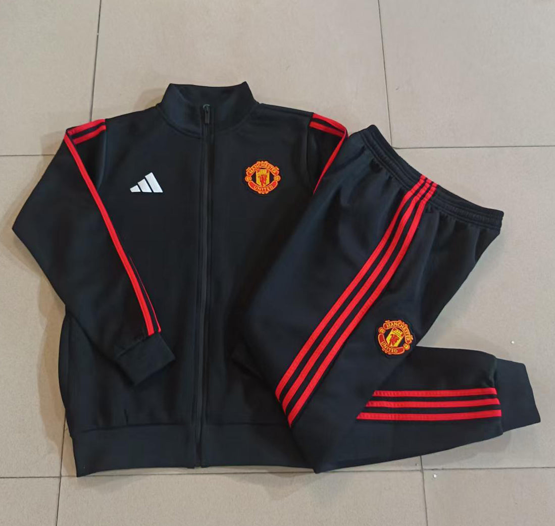 Manchester United 2026/27 Black & Red Kids Full-Zip Training Suit - supplier set view 1