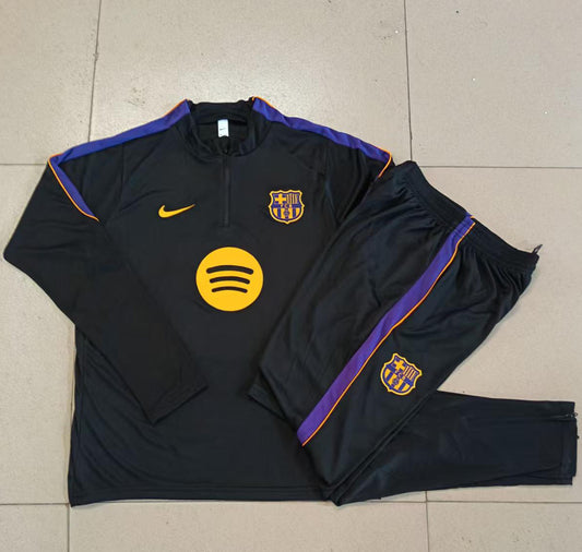 Barcelona 2026/27 Black & Purple Kids Half-Zip Training Suit - supplier set view 1