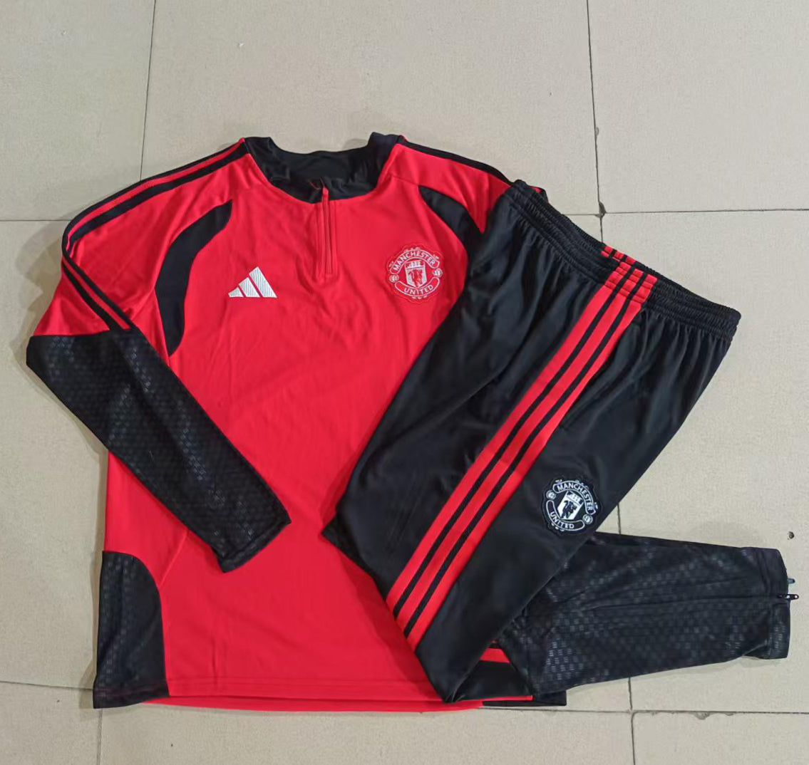 Manchester United 2026/27 Red & Black Kids Half-Zip Training Suit - supplier set view 1