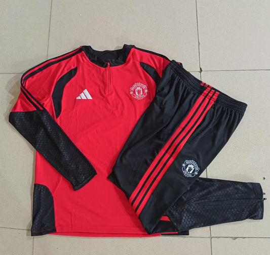 Manchester United 2026/27 Red & Black Kids Half-Zip Training Suit - supplier set view 1