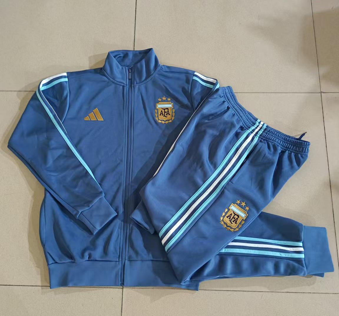 Argentina 2026/27 Medium Blue & Black Kids Full-Zip Training Suit - supplier set view 1