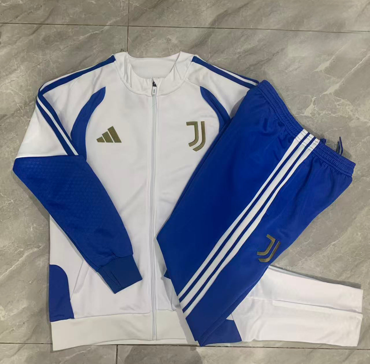 Juventus 2026/27 White & Royal Blue Kids Full-Zip Training Suit - supplier set view 1