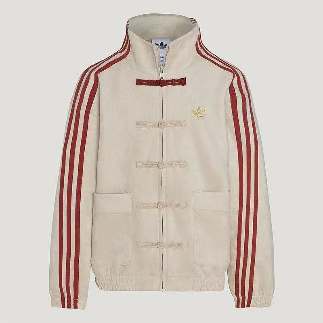 Adidas Trefoil Chinese Toggle Track Jacket - Beige front