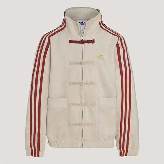 Adidas Trefoil Chinese Toggle Track Jacket - Beige front