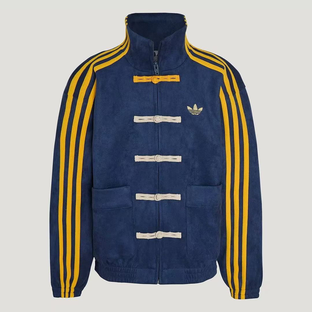 Adidas Trefoil Chinese Toggle Track Jacket - Navy / Yellow front