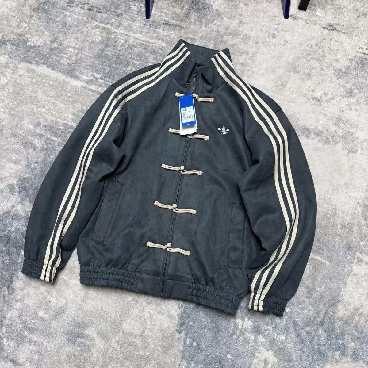 Adidas Trefoil Chinese Toggle Track Jacket - Dark Grey front