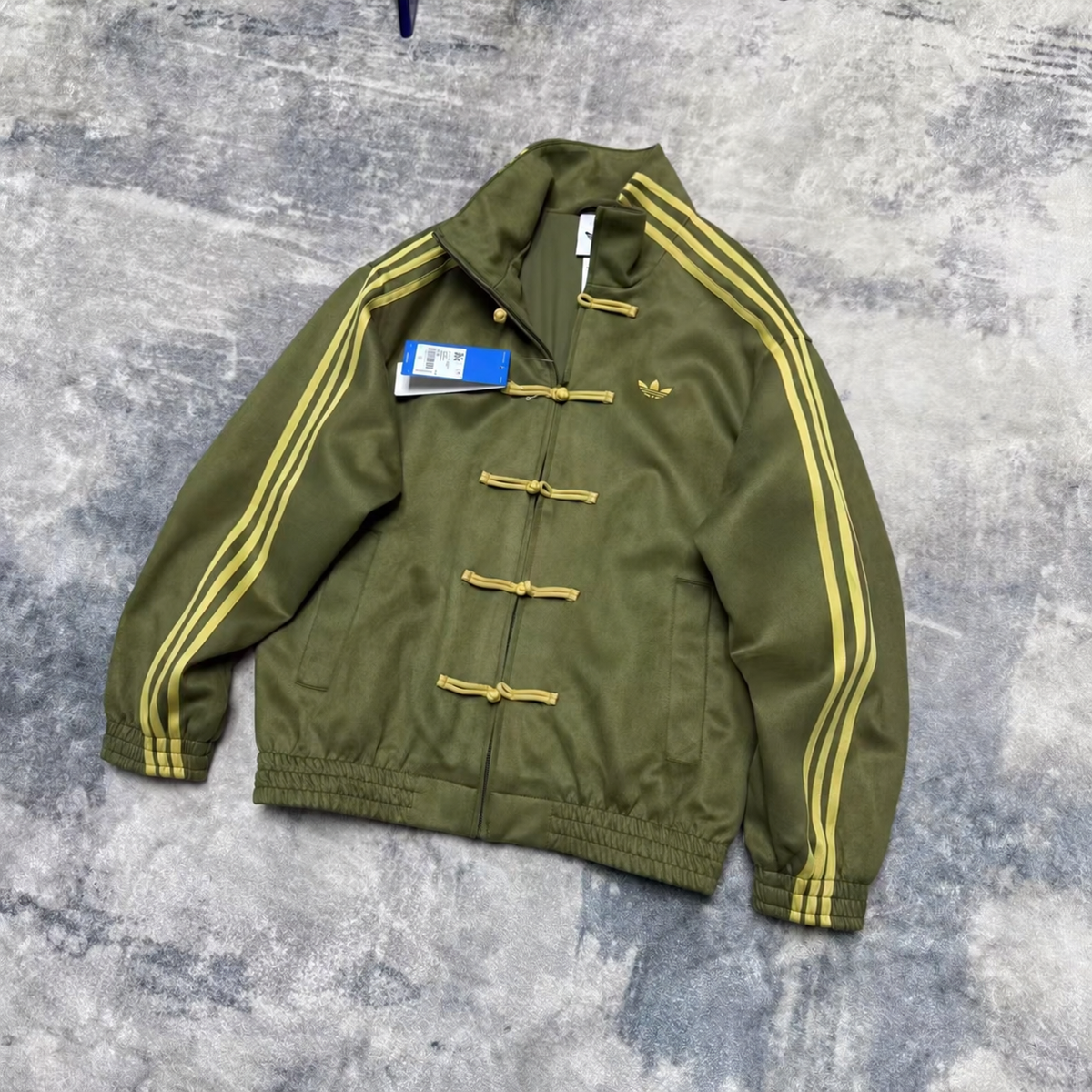 Adidas Trefoil Chinese Toggle Track Jacket - Olive front