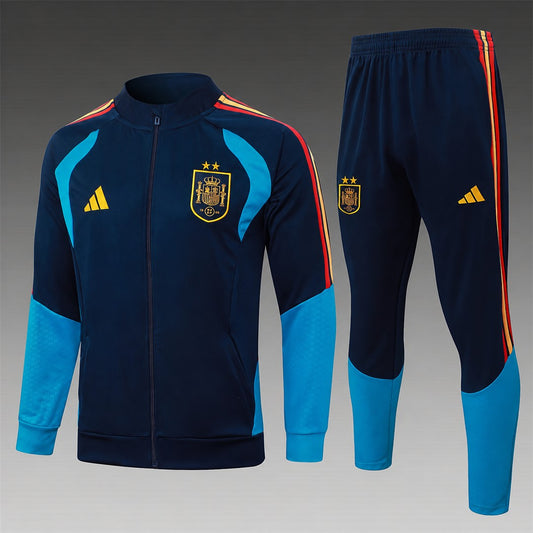 Spain 2026/27 Full-Zip Kids Winter Training Set - Royal Blue 2-Star - clean full set view