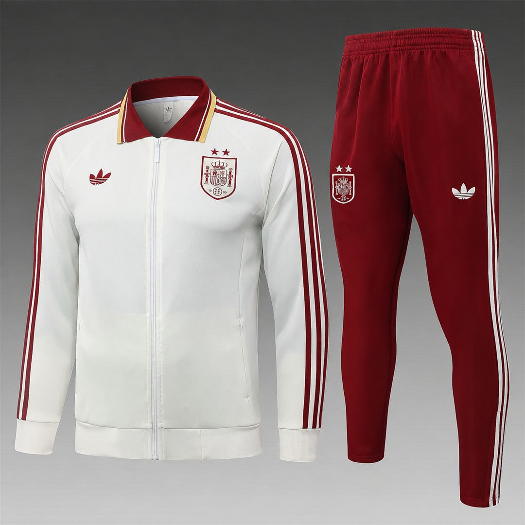 Spain 2026/27 Full-Zip Kids Winter Training Set - Off-White 2-Star - clean full set view