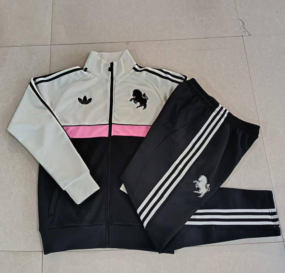 Juventus 2026/27 Full-Zip Kids Winter Training Set - White/Black - clean full set view